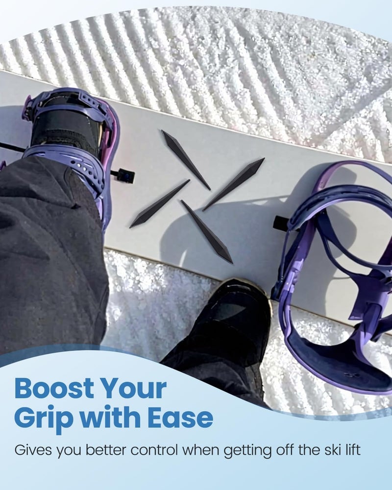 NOKOGMT Snowboard Stomp Pad 8PCS - Cool Snowboard Grip Pads for Boots - Non-Slip Snowboard Foot Pad for Traction & Control - Clear Men’s Snowboard Stomp Pad for Beginners - Stomp Pads for Snowboard - Image 3